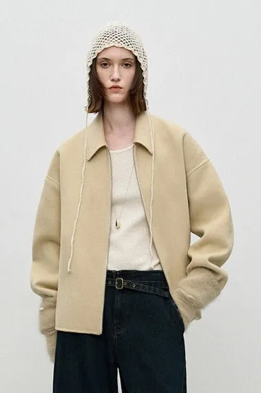 100% wool minimalist double-sided fabric jacket | 3 color