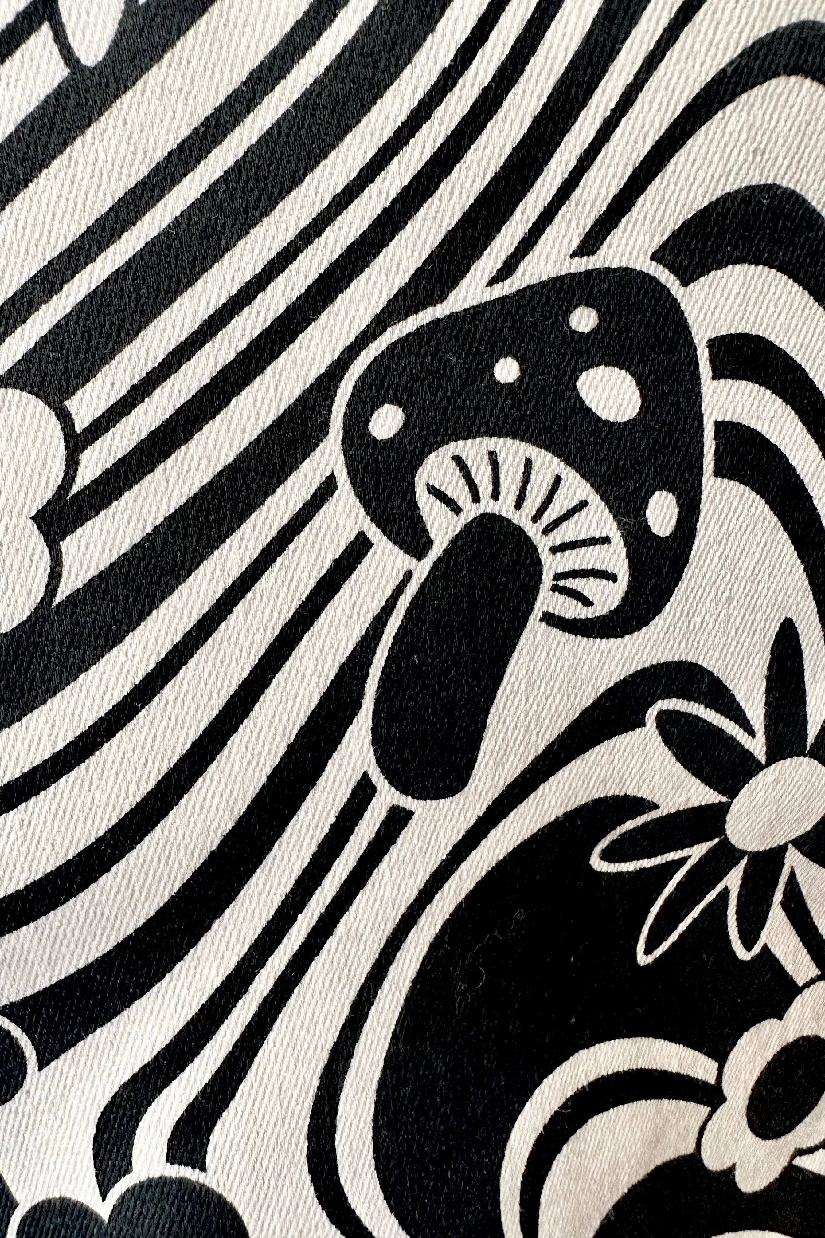 70's Mushrooms and Flowers Penny Mini Skirt by Hell Bunny