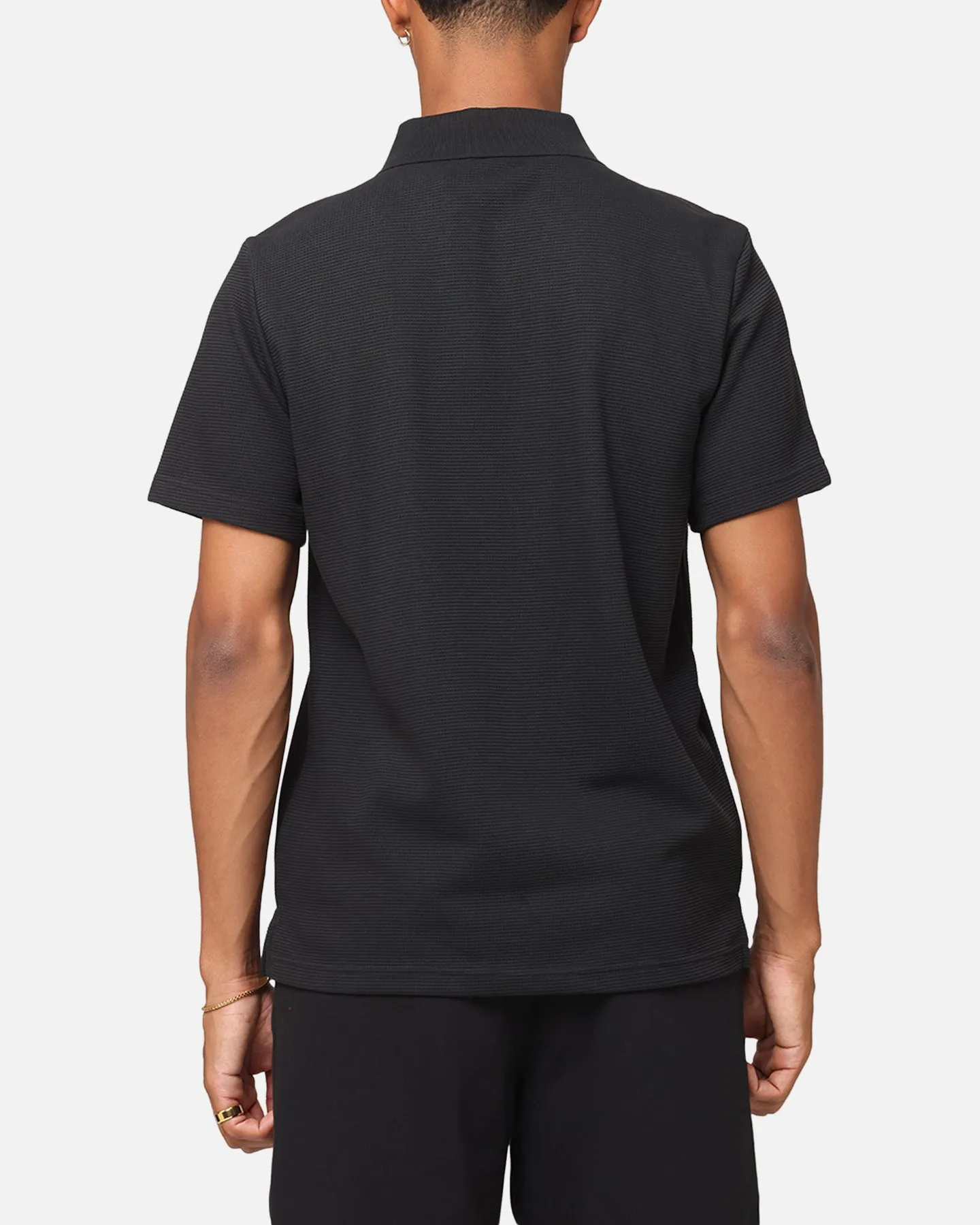 Adidas Essentials Waffle Polo T-Shirt Black