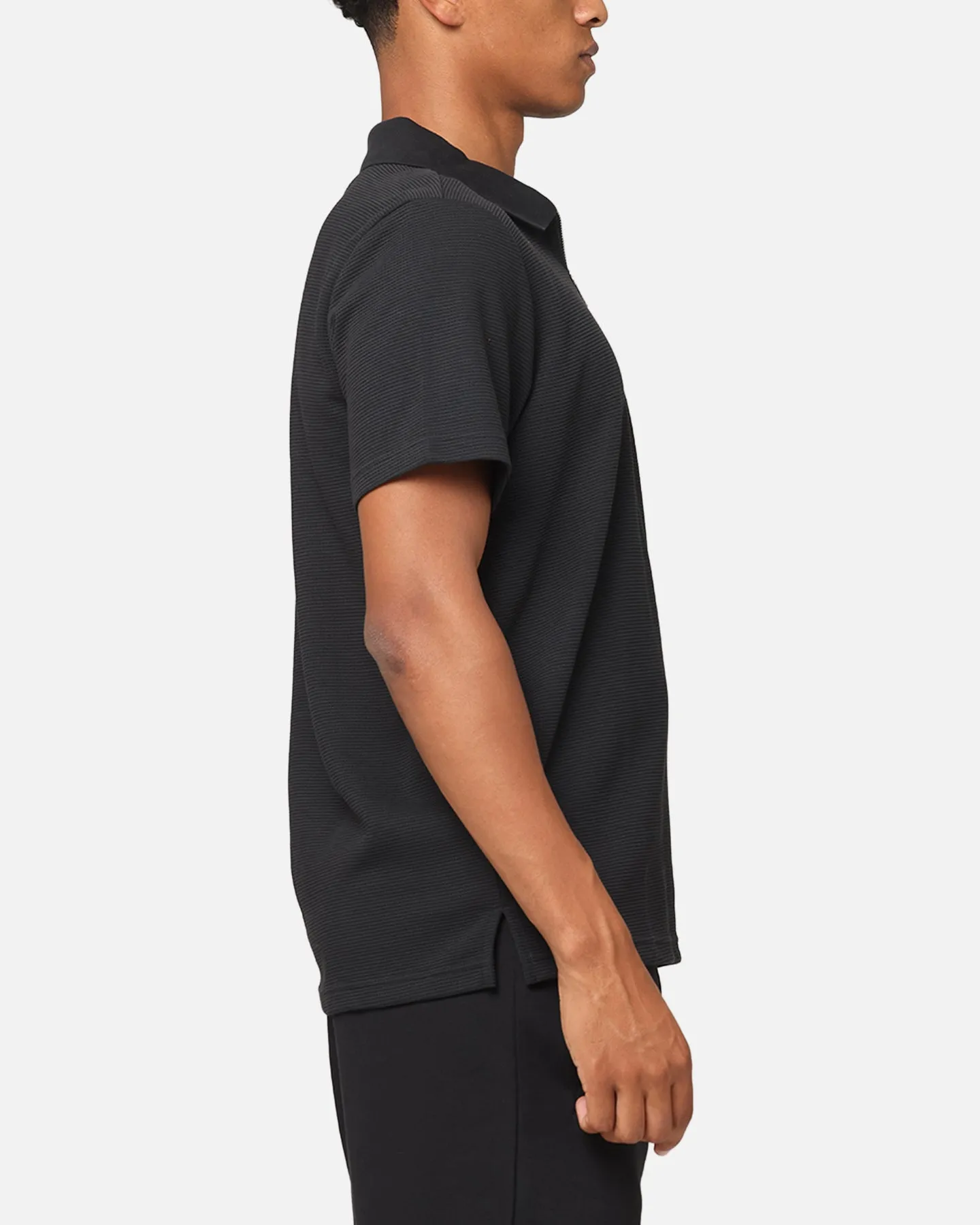 Adidas Essentials Waffle Polo T-Shirt Black