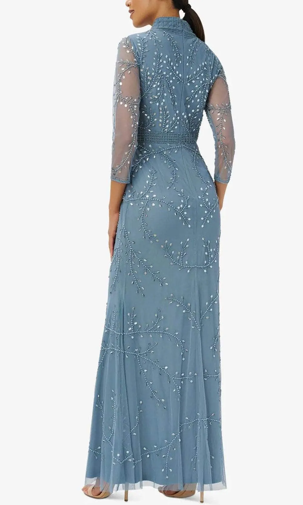 Adrianna Papell AP1E209946 P - Beaded Quarter Sleeve Evening Gown
