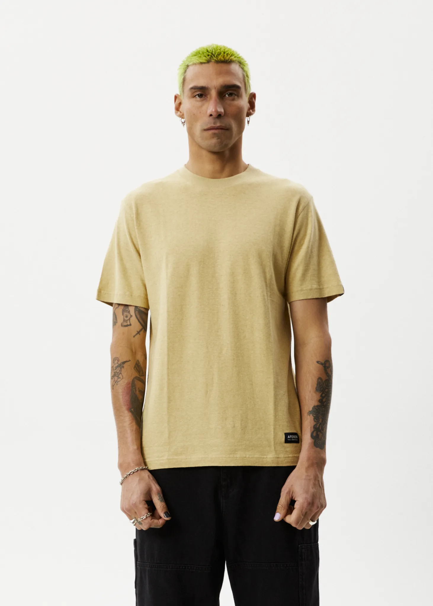 AFENDS Mens Classic - Retro Fit Tee - Camel