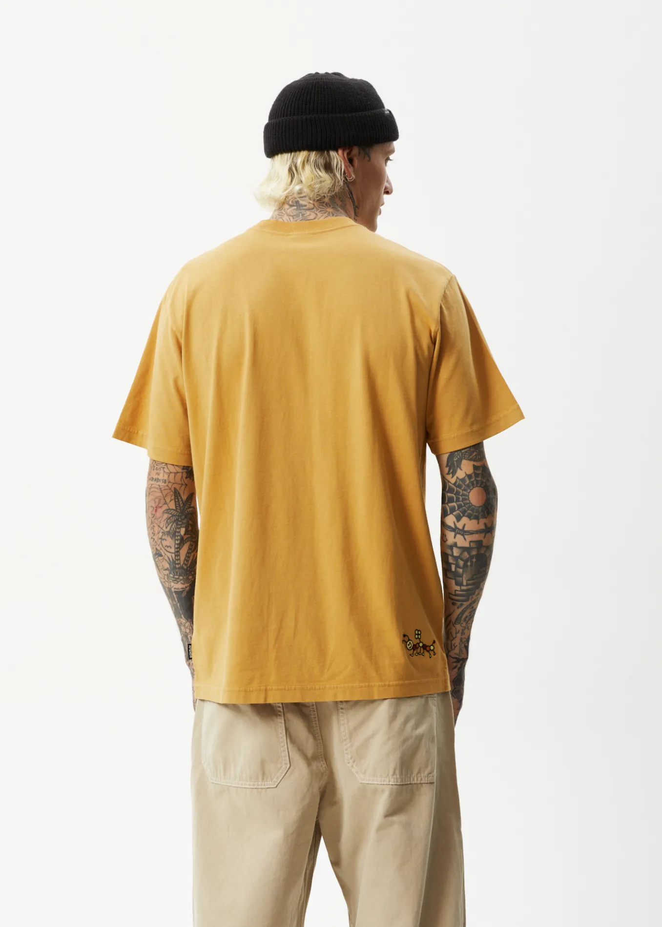 AFENDS Mens Sunshine - Retro Graphic T-Shirt - Mustard