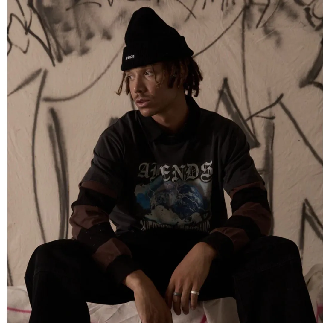 Afends Return Boxy T-Shirt - Stone Black