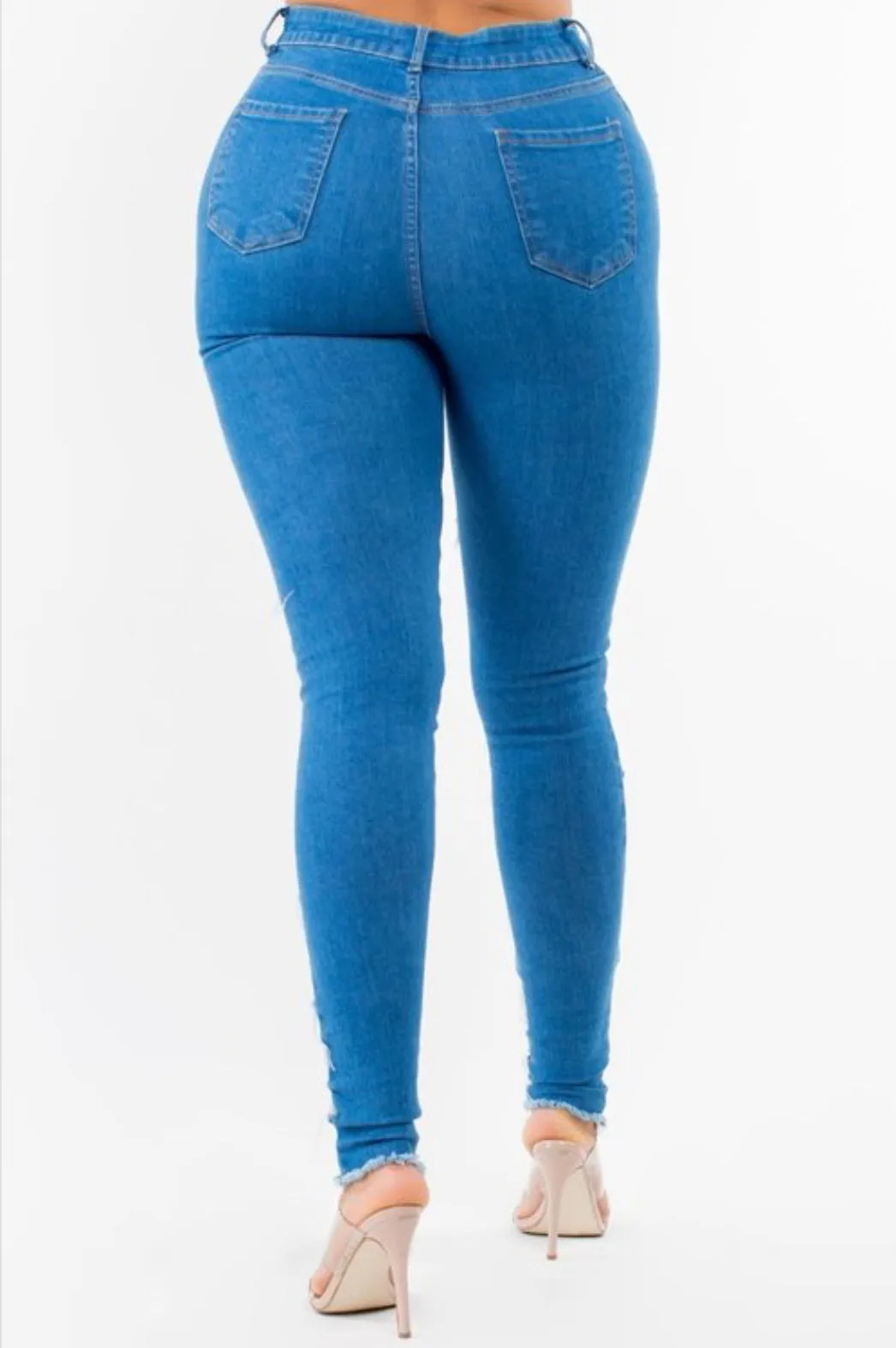 All Patched Up Color Block Light Wash & Medium Wash Skinny Tapered Denim Jeans