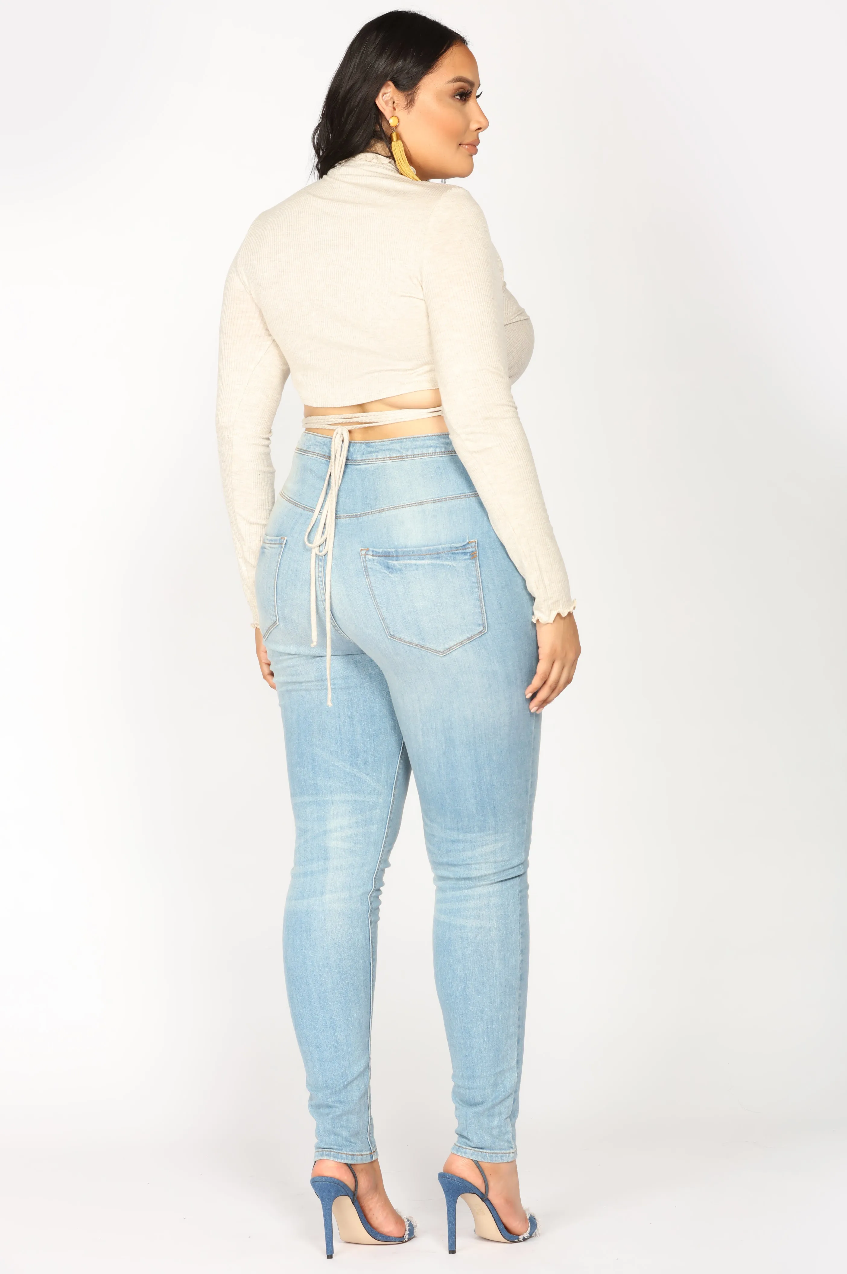 All Tied Up Fashion Top - Taupe