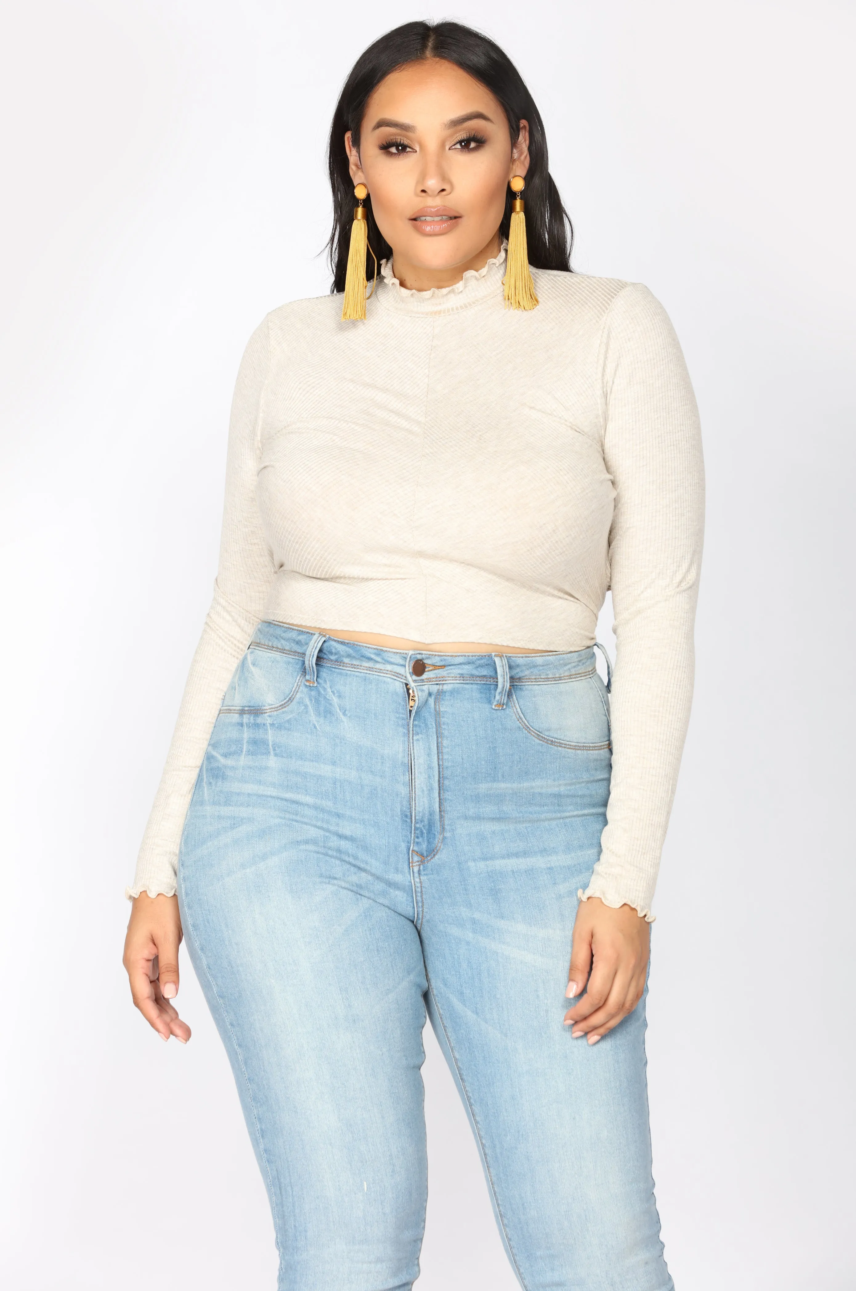 All Tied Up Fashion Top - Taupe