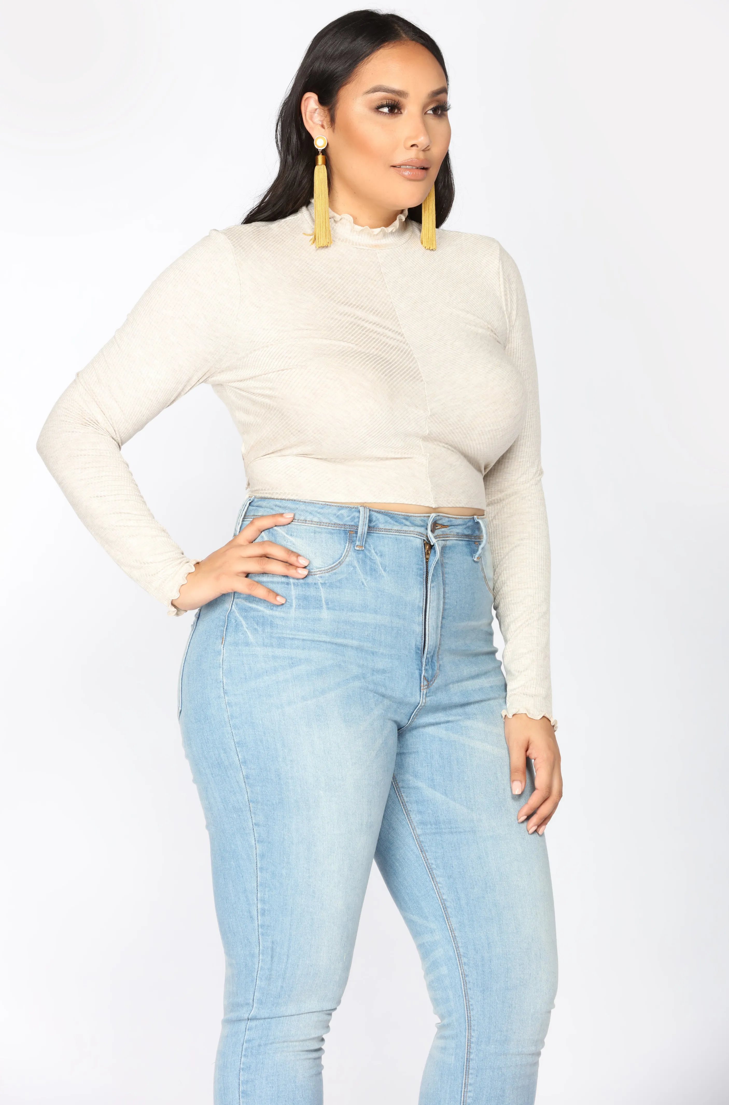 All Tied Up Fashion Top - Taupe