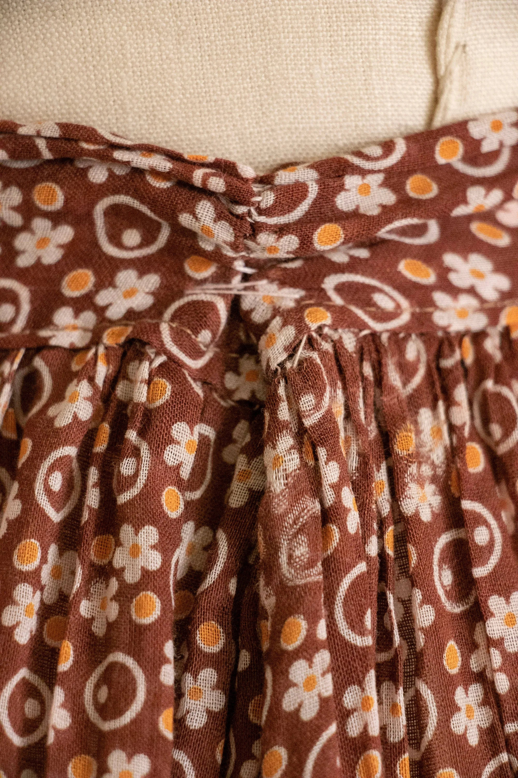 Antique Skirt 1920s Cotton Calico Petticoat M