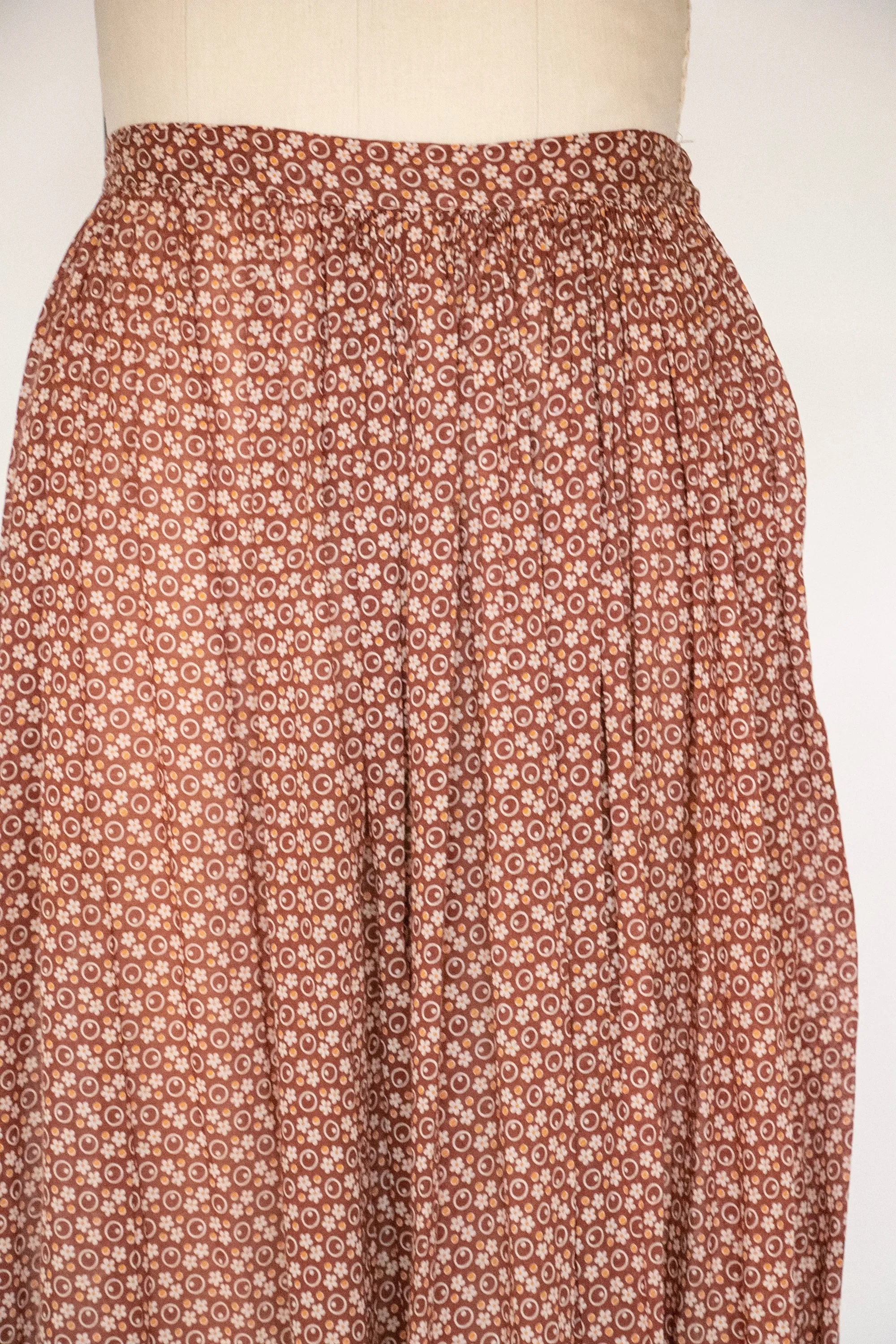 Antique Skirt 1920s Cotton Calico Petticoat M