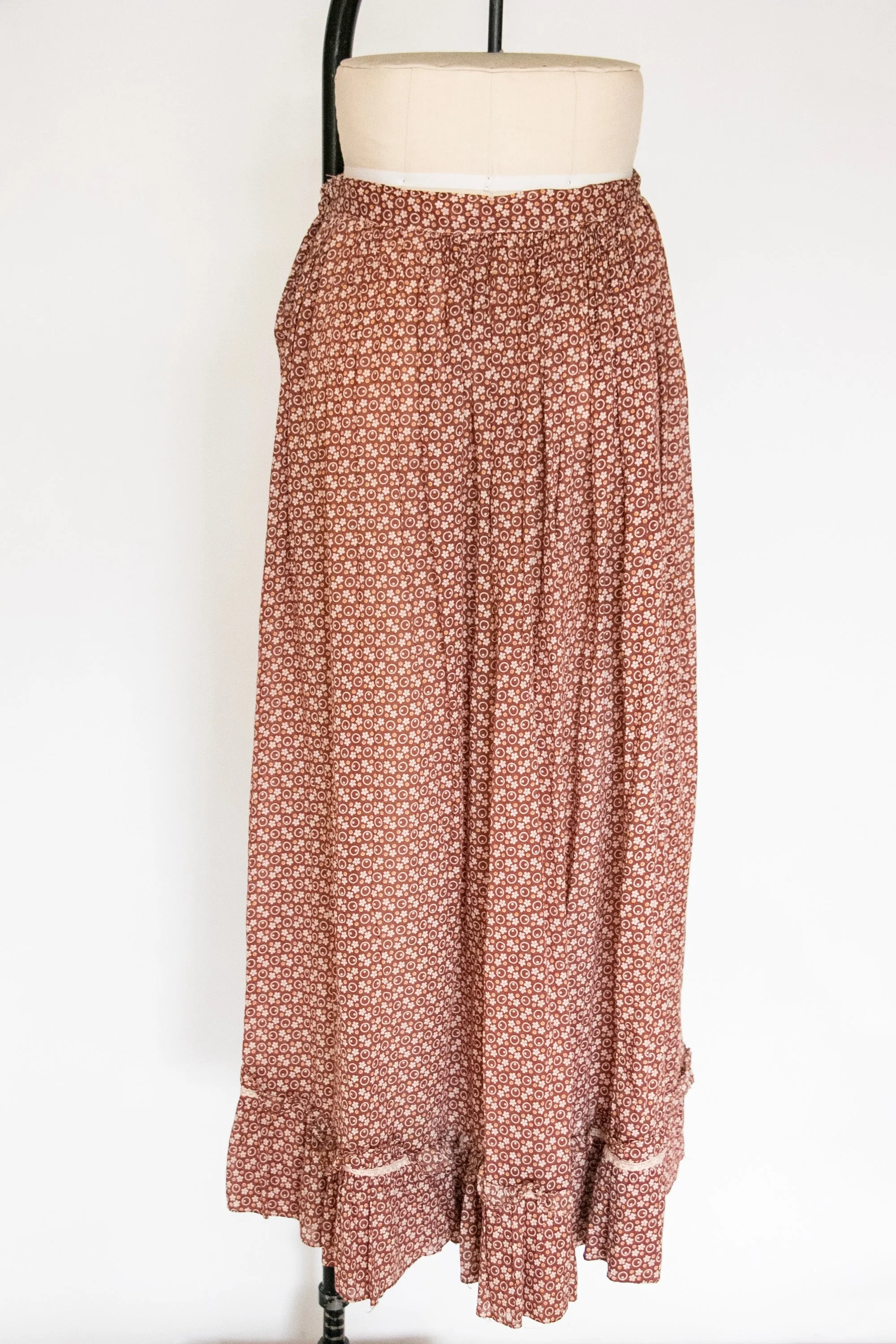 Antique Skirt 1920s Cotton Calico Petticoat M