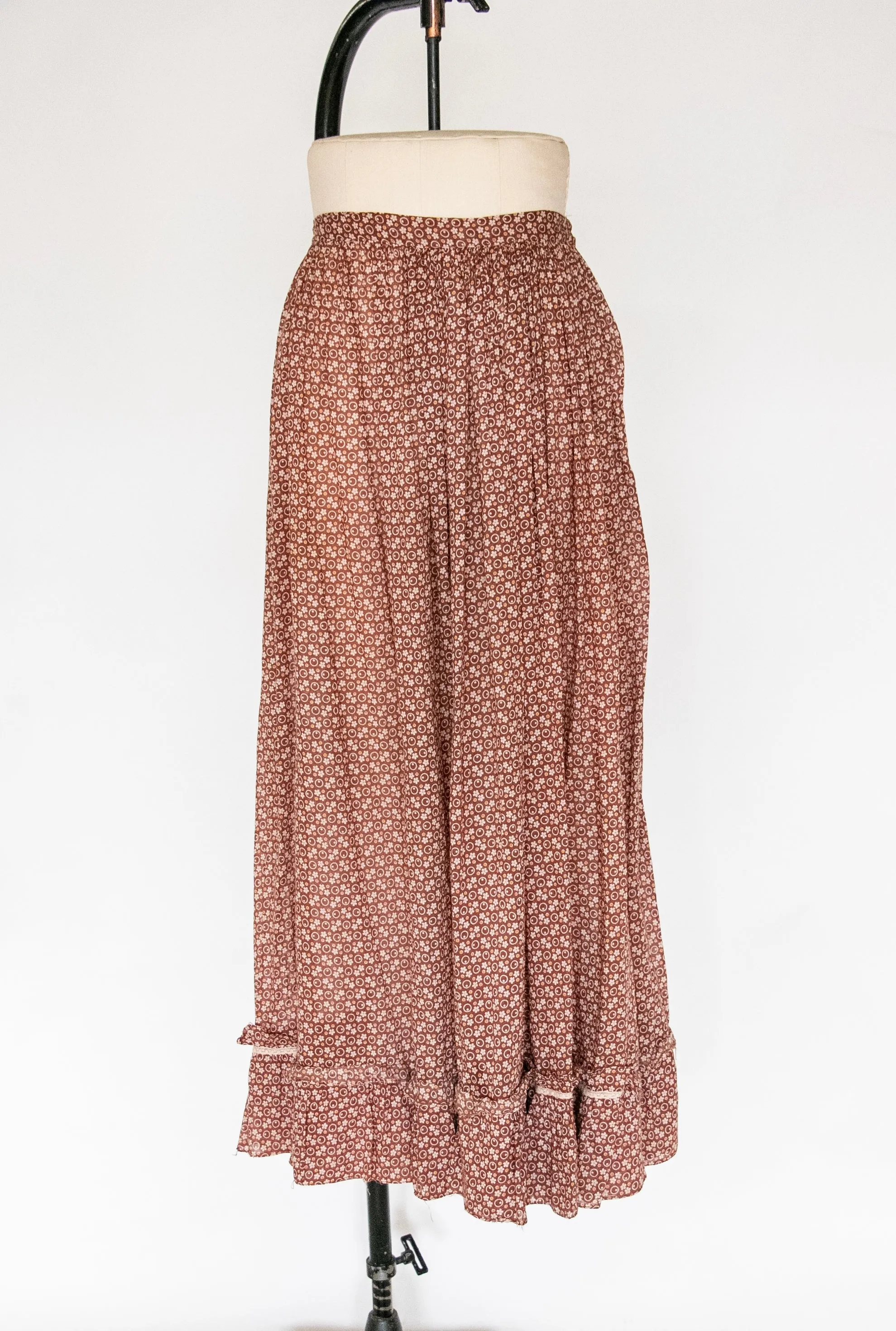 Antique Skirt 1920s Cotton Calico Petticoat M