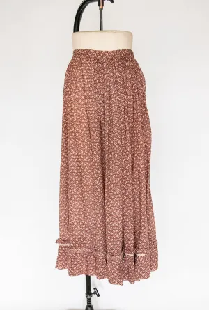 Antique Skirt 1920s Cotton Calico Petticoat M