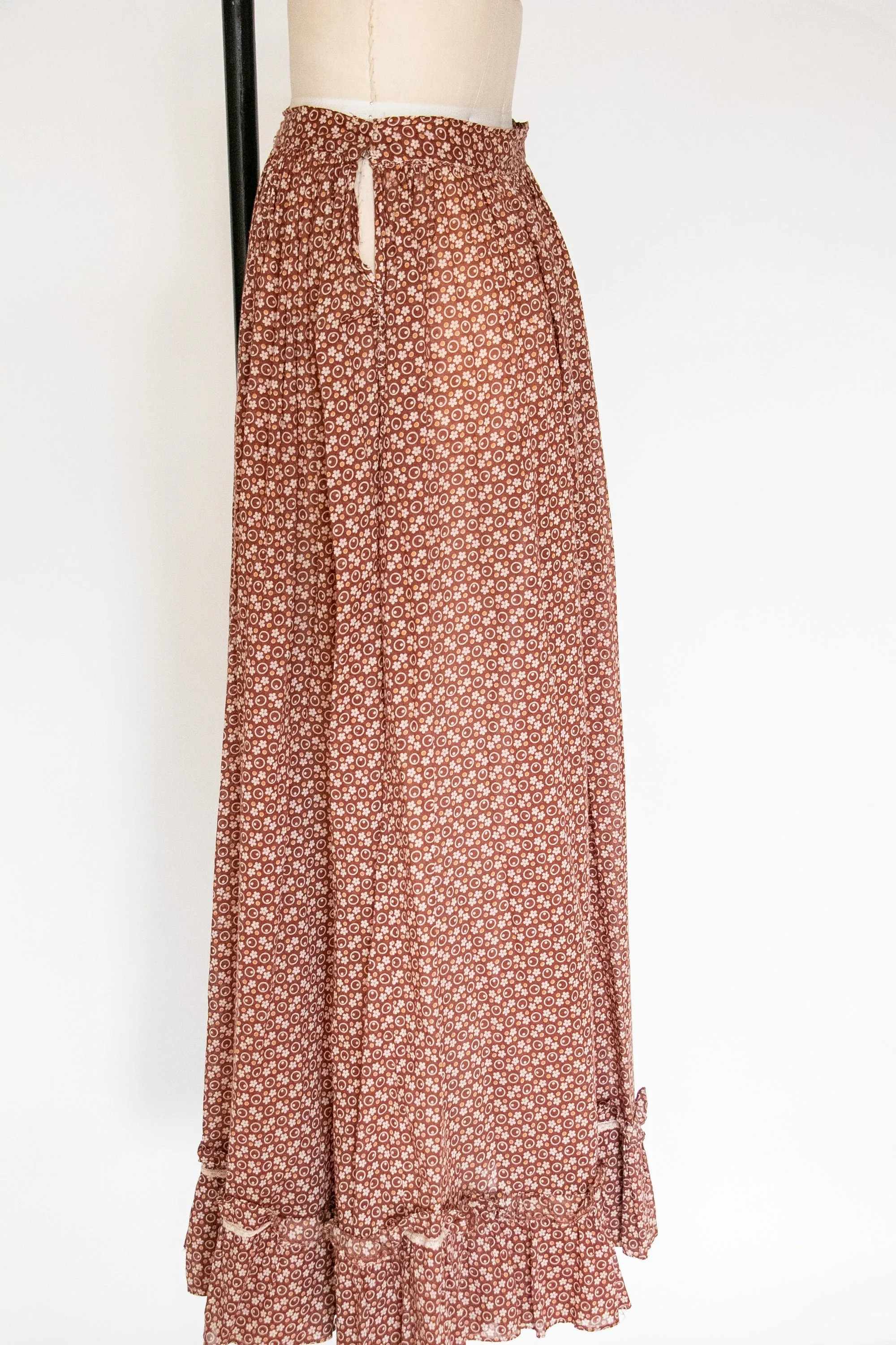 Antique Skirt 1920s Cotton Calico Petticoat M