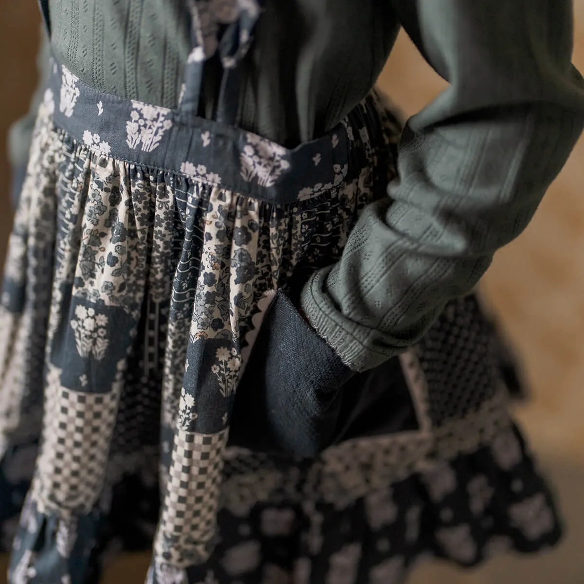 Aria Skirt in Patchwork Print Floral by Little Cotton Clothes