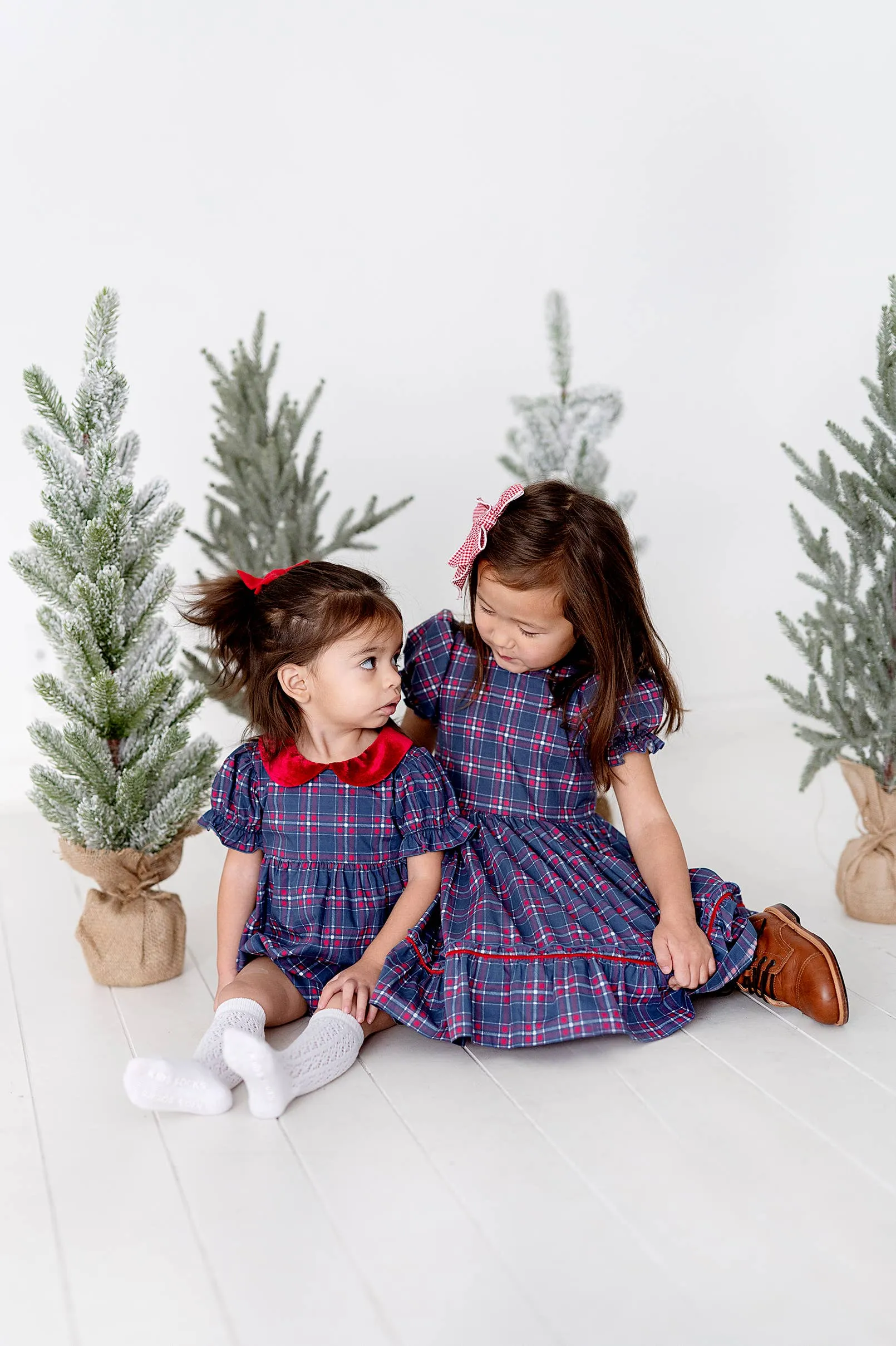 Aura Dress in Holiday Plaid | Poplin Cotton Dress