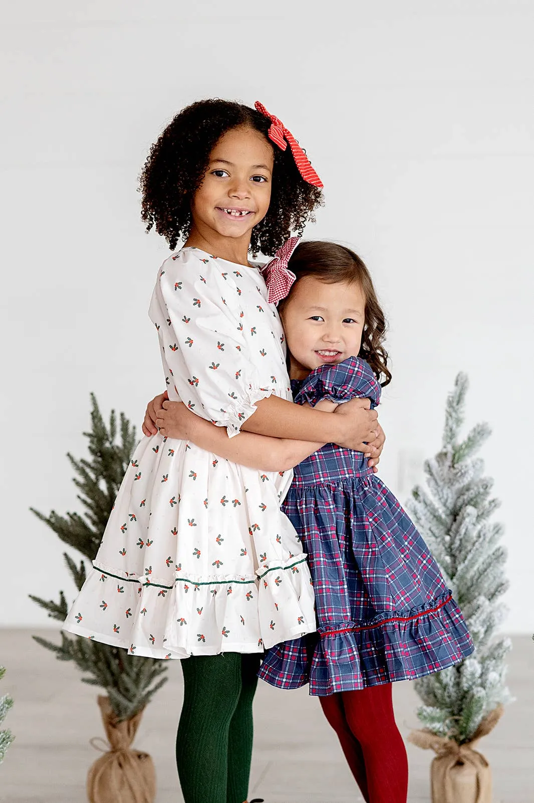Aura Dress in Holiday Plaid | Poplin Cotton Dress