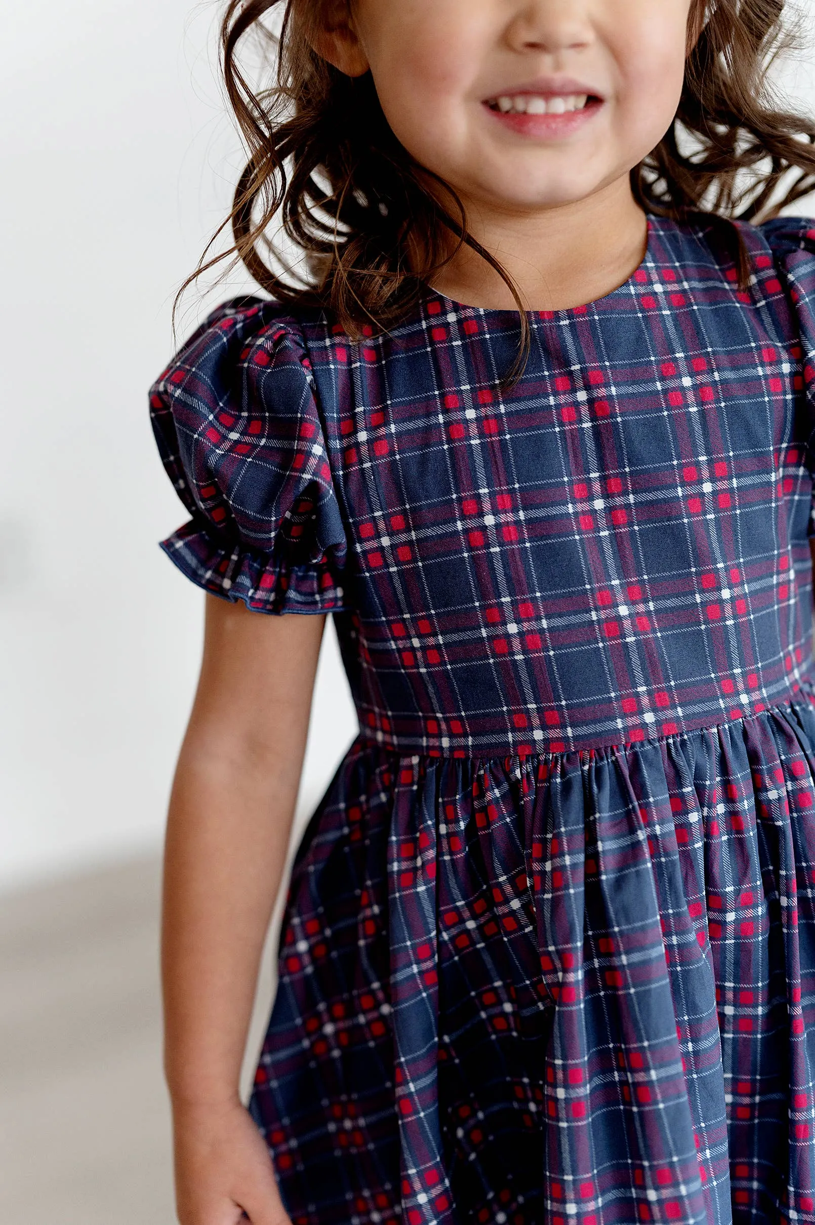 Aura Dress in Holiday Plaid | Poplin Cotton Dress