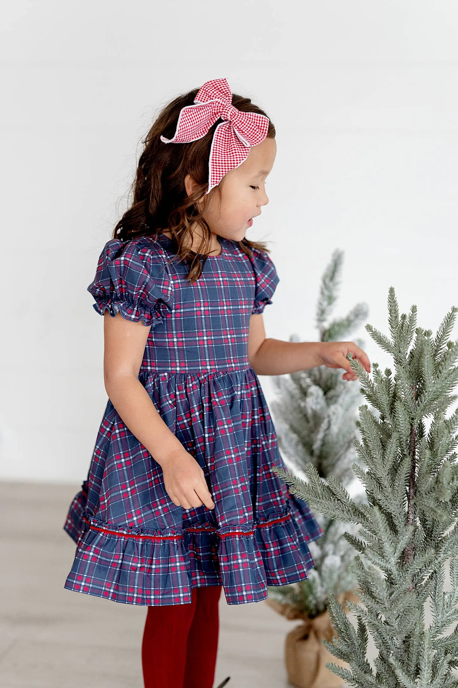 Aura Dress in Holiday Plaid | Poplin Cotton Dress