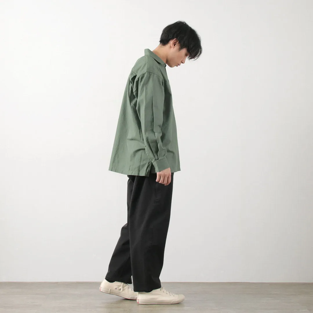 BARNS / Cotton linen skipper button works concho shirt