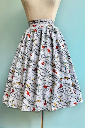Birds on Birch Trees Doris Skirt by Retrolicious