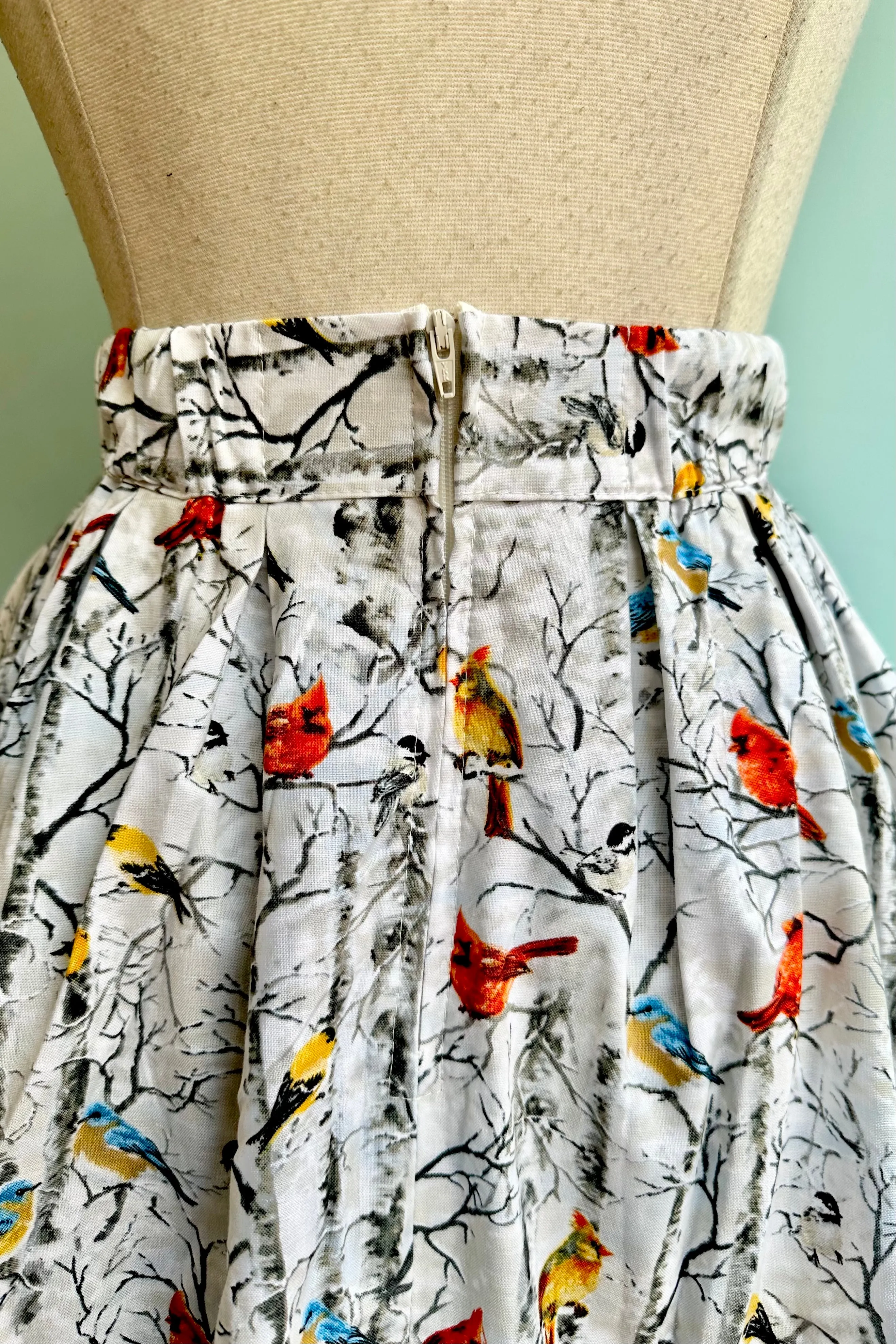Birds on Birch Trees Doris Skirt by Retrolicious