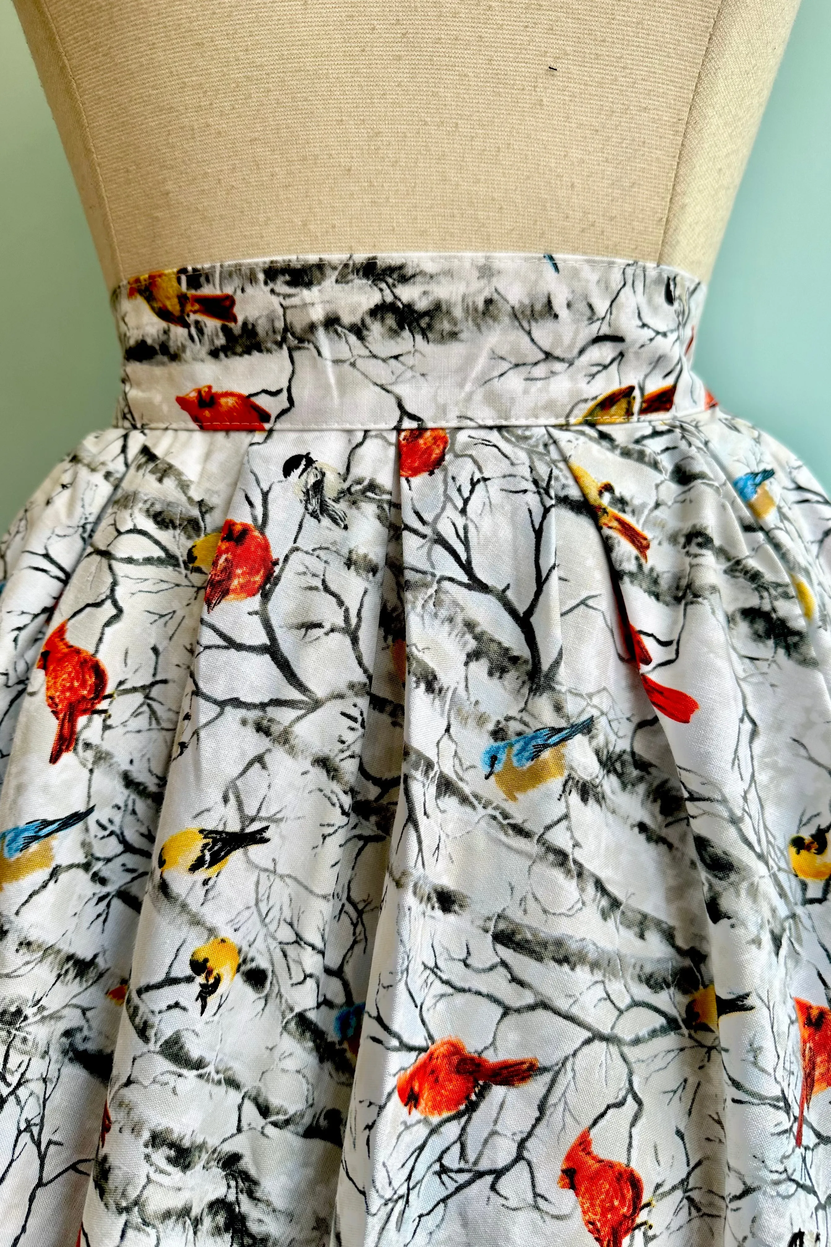 Birds on Birch Trees Doris Skirt by Retrolicious
