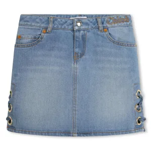 Bleach Denim Skirt