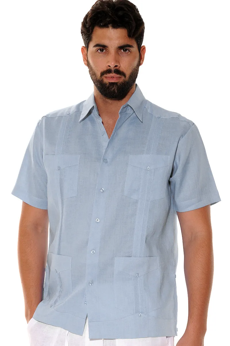 Bohio 100% Linen Traditional Guayabera Shirt for Men's 4 Pocket S/S in (8) Colors -LS499