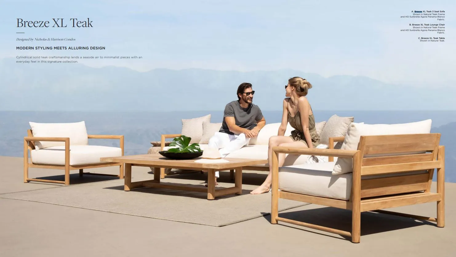 BREEZE XL TEAK 2 SEAT SOFA