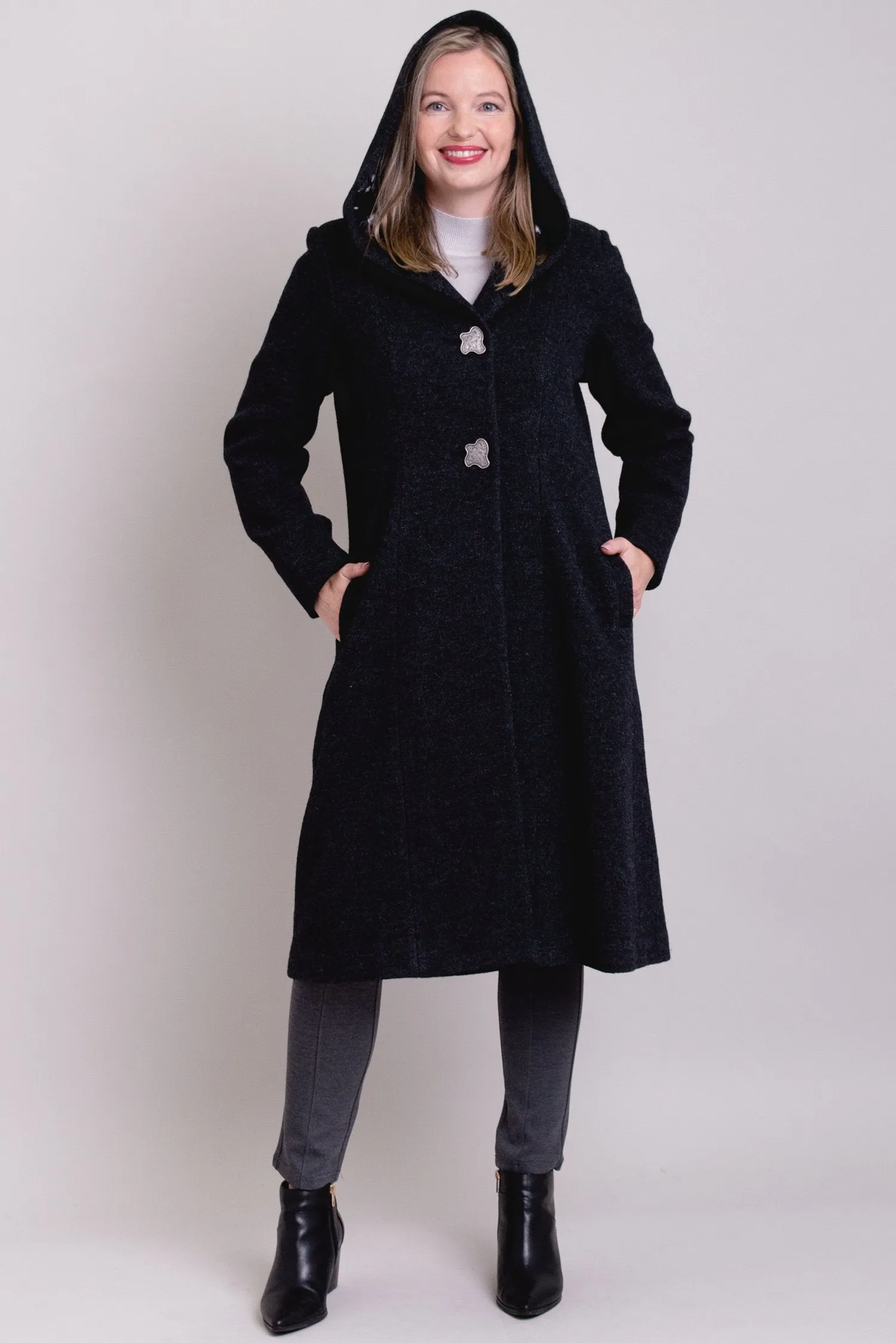 Britt Coat, Charcoal, Wool