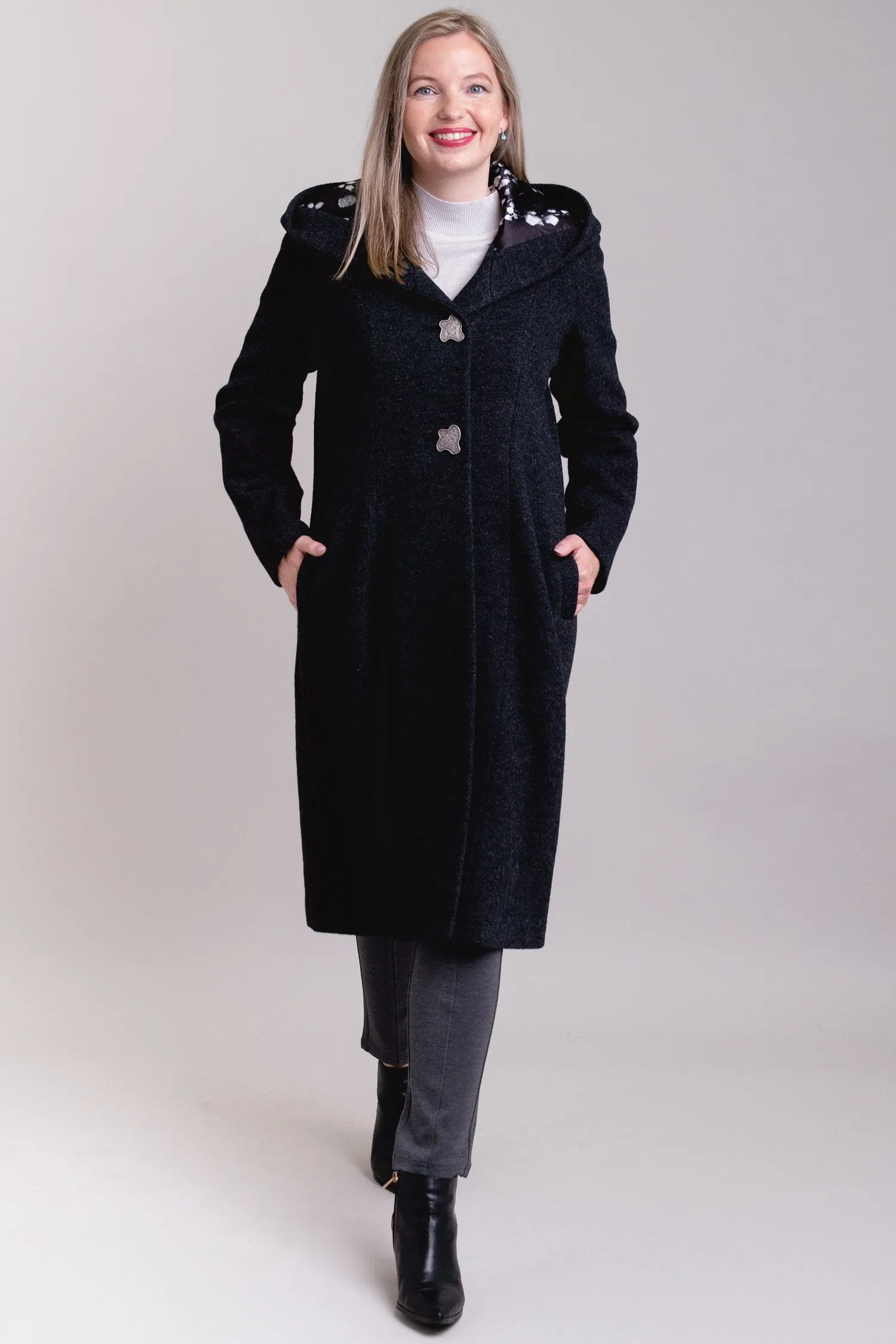 Britt Coat, Charcoal, Wool