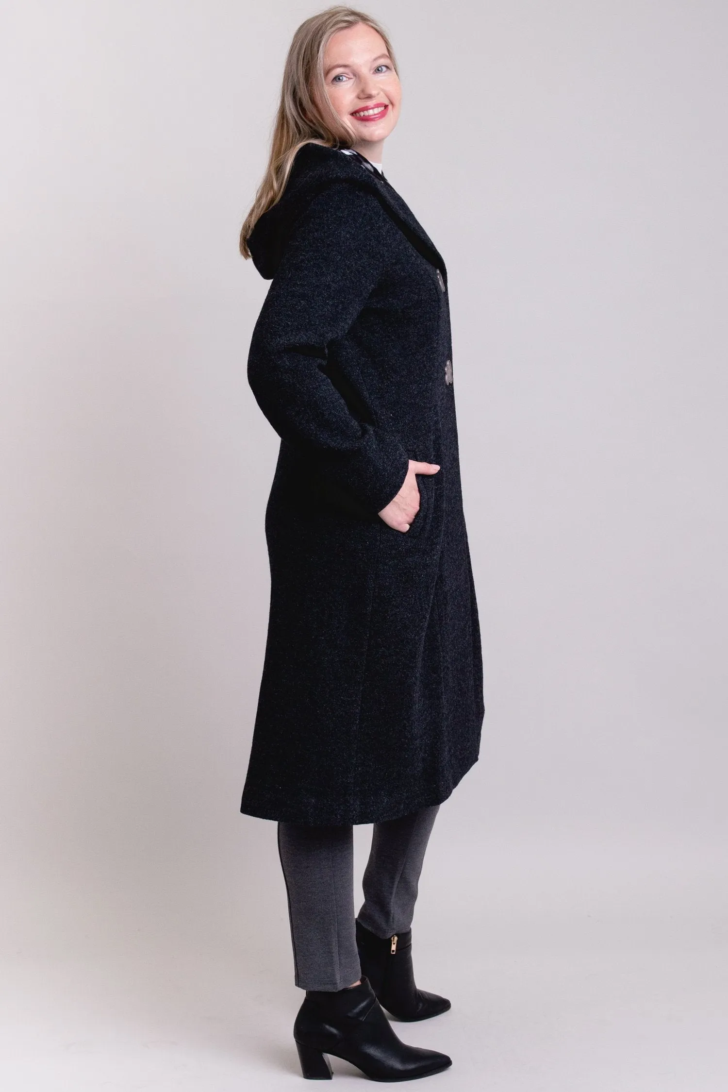 Britt Coat, Charcoal, Wool