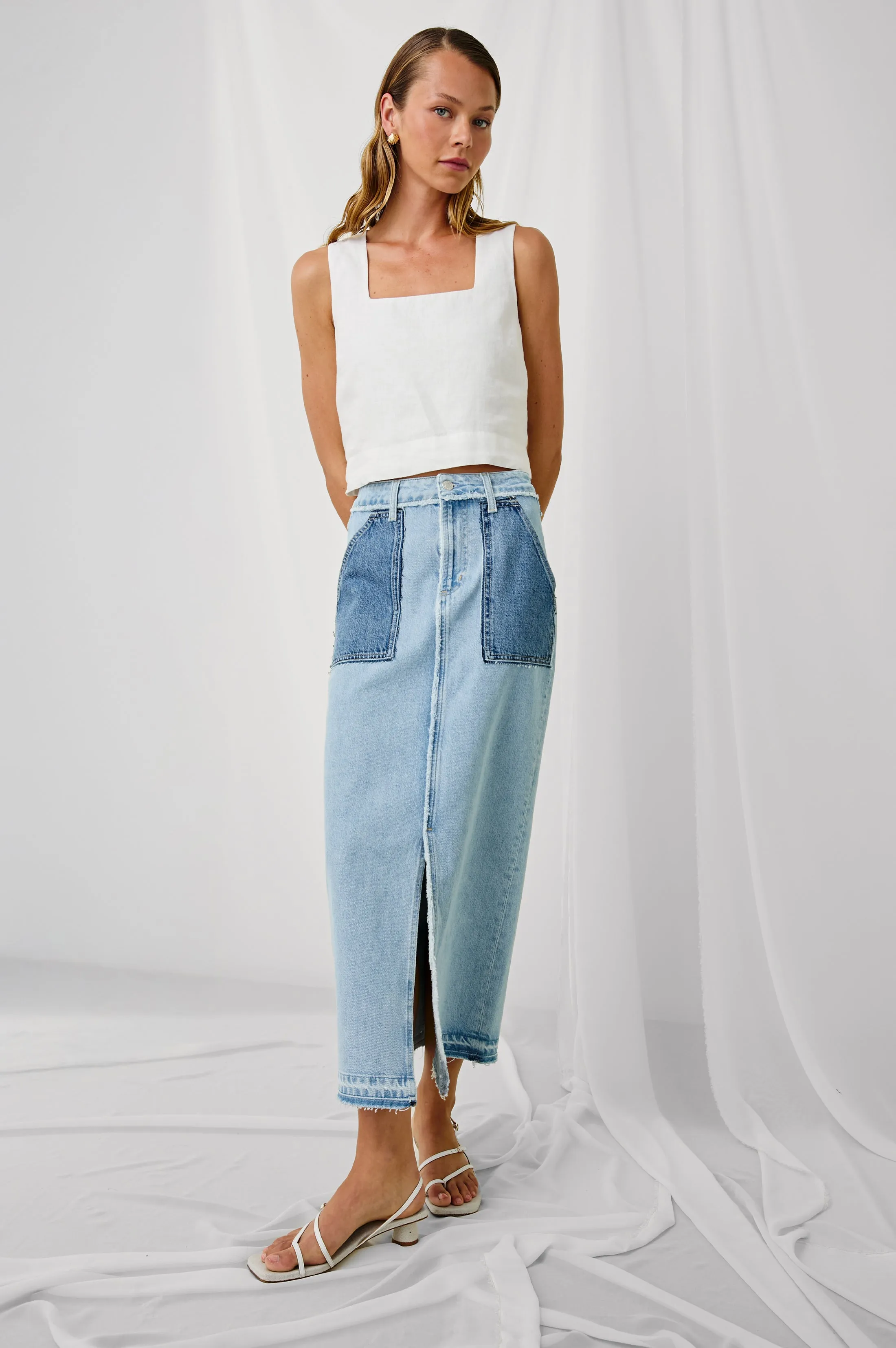 CALABASAS SKIRT - TATTERED PATCHWORK