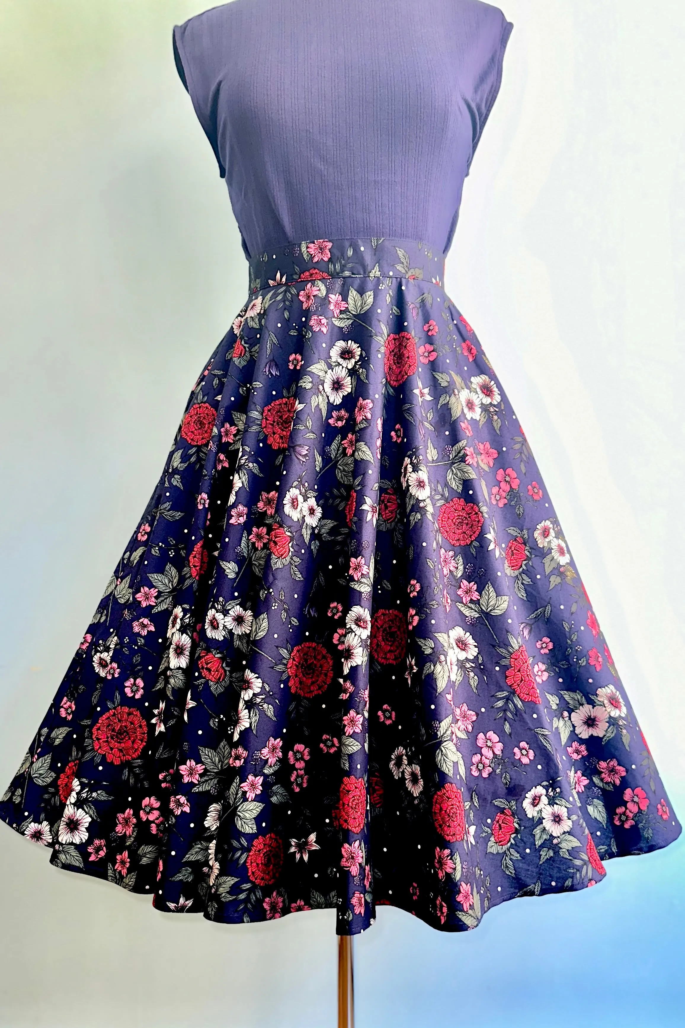 Camellia Circle Skirt by Hell Bunny