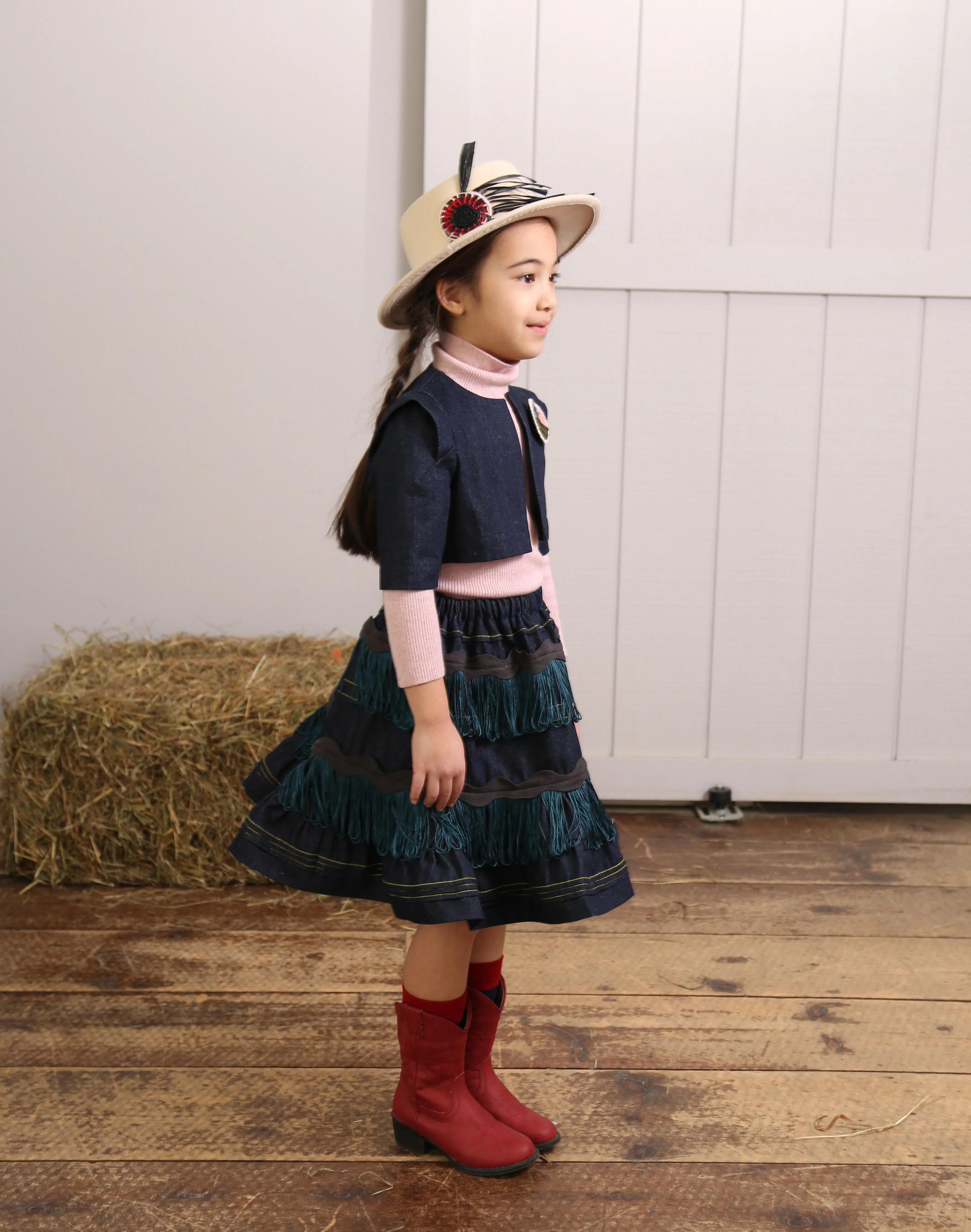CLARA FRINGE PULL-ON SKIRT