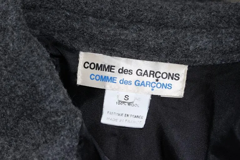 COMME DES GARÇONS Gray Boiled Wool Coat Size S