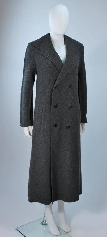 COMME DES GARÇONS Gray Boiled Wool Coat Size S