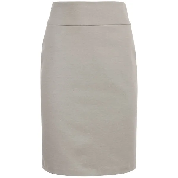 Cotton Knit Pull-on Skirt in Stone