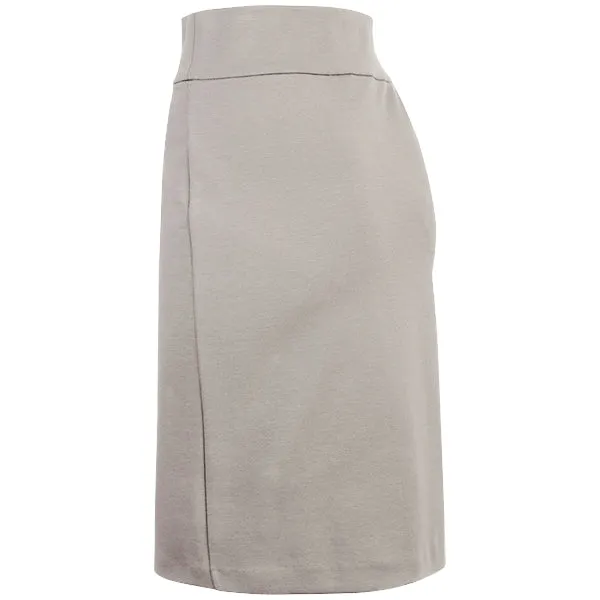 Cotton Knit Pull-on Skirt in Stone
