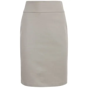 Cotton Knit Pull-on Skirt in Stone