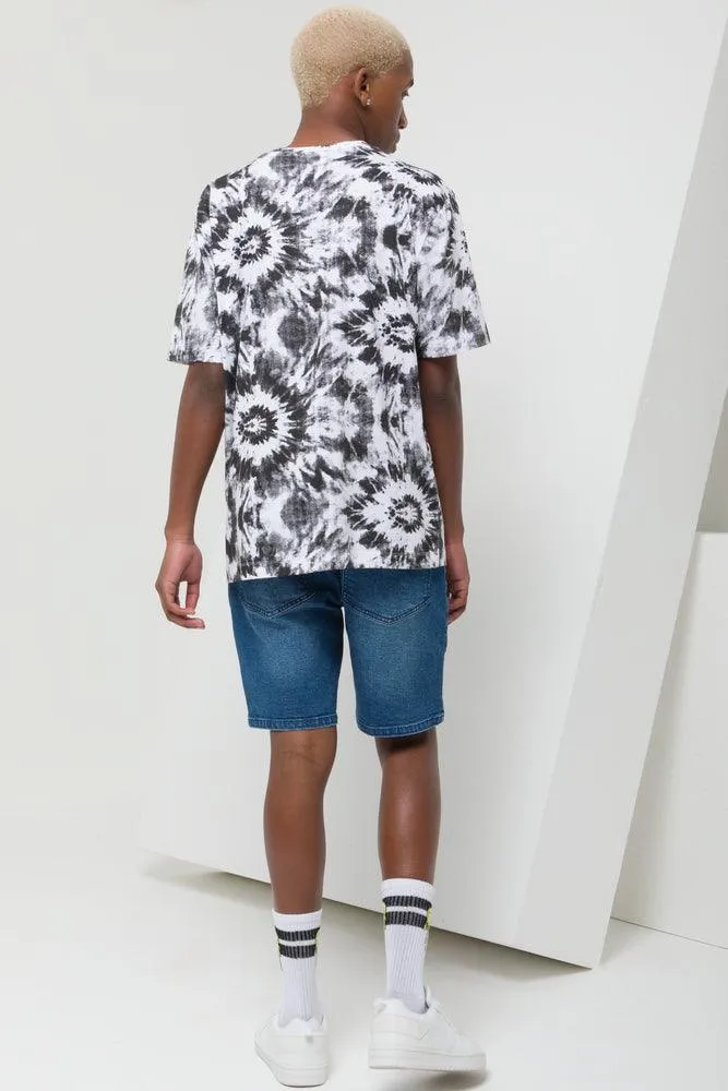 Cube X S.W. Smiley Tie Dye Short Sleeve T-Shirt Grey