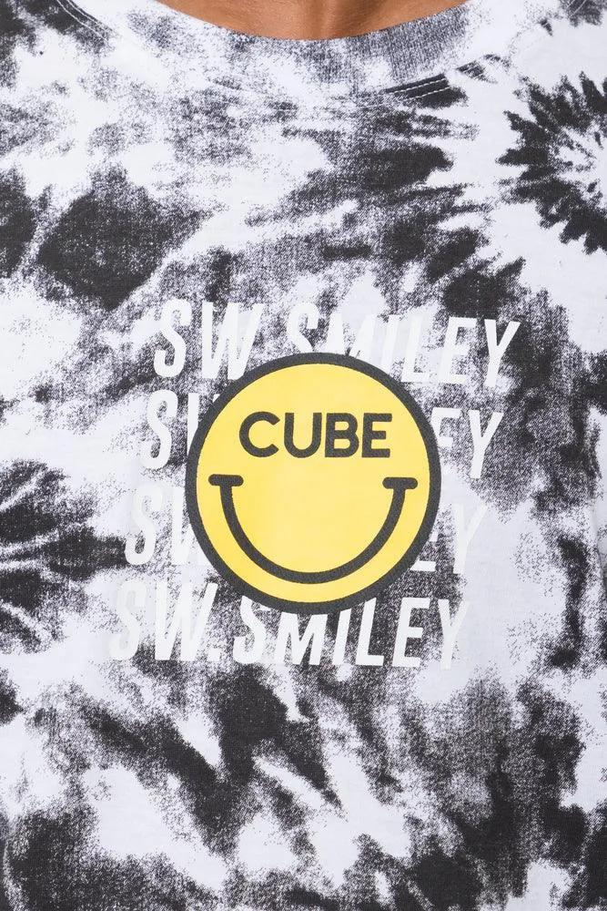 Cube X S.W. Smiley Tie Dye Short Sleeve T-Shirt Grey