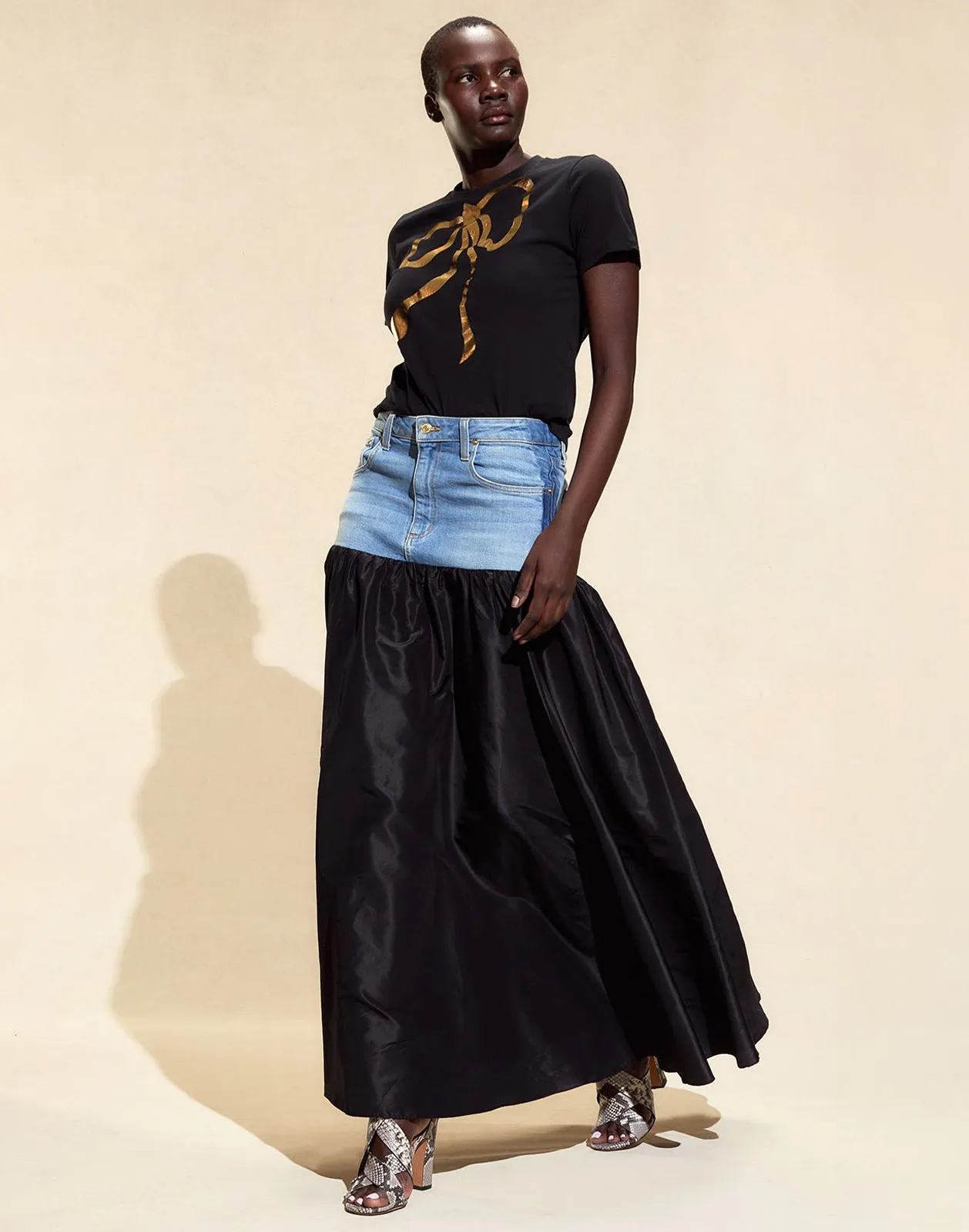 Denim Taffeta Skirt