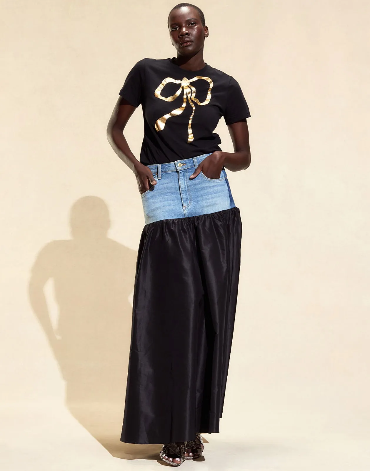Denim Taffeta Skirt