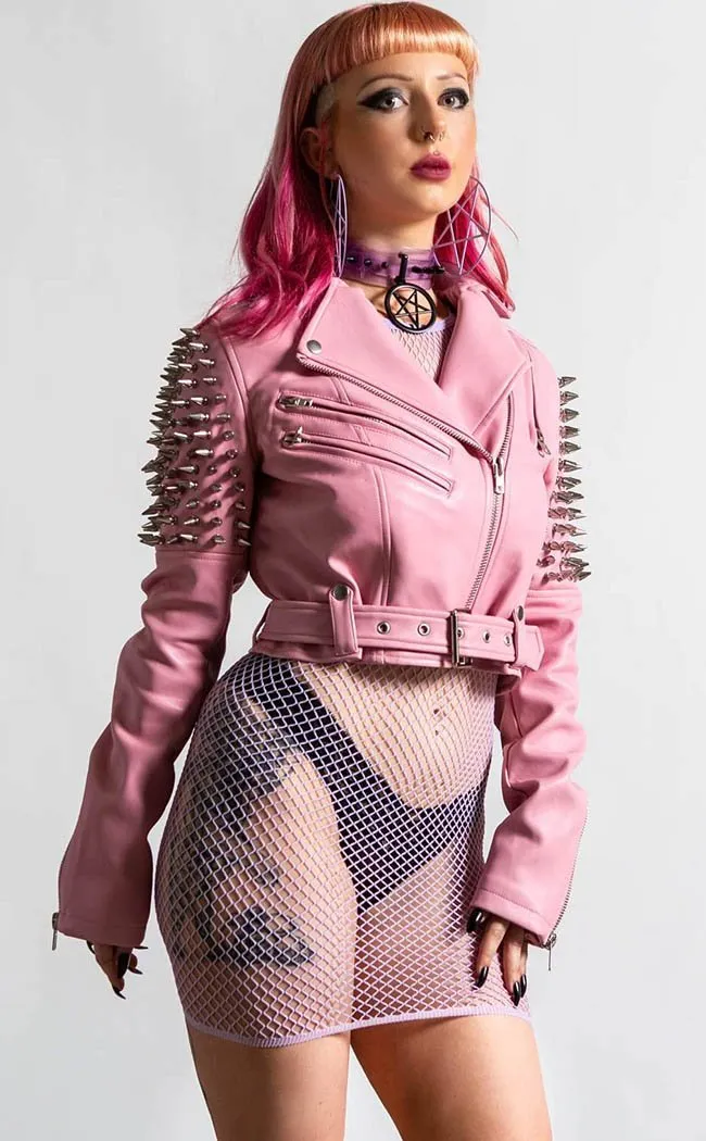 Disharmony Biker Jacket | Pastel Pink