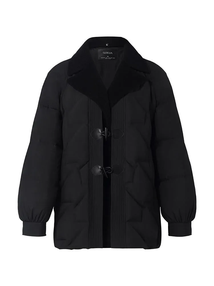 Double-Layer Horn Button Goose Down Garment