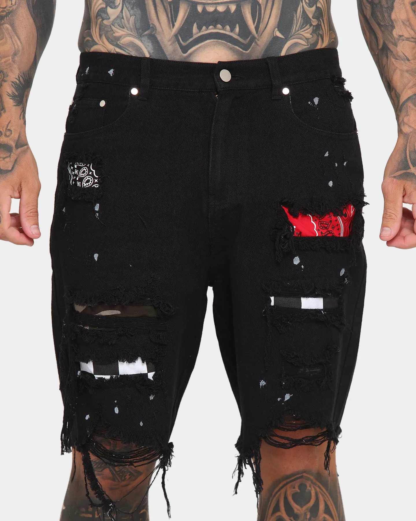 EN ES Apollo Raw Denim Shorts Washed Black