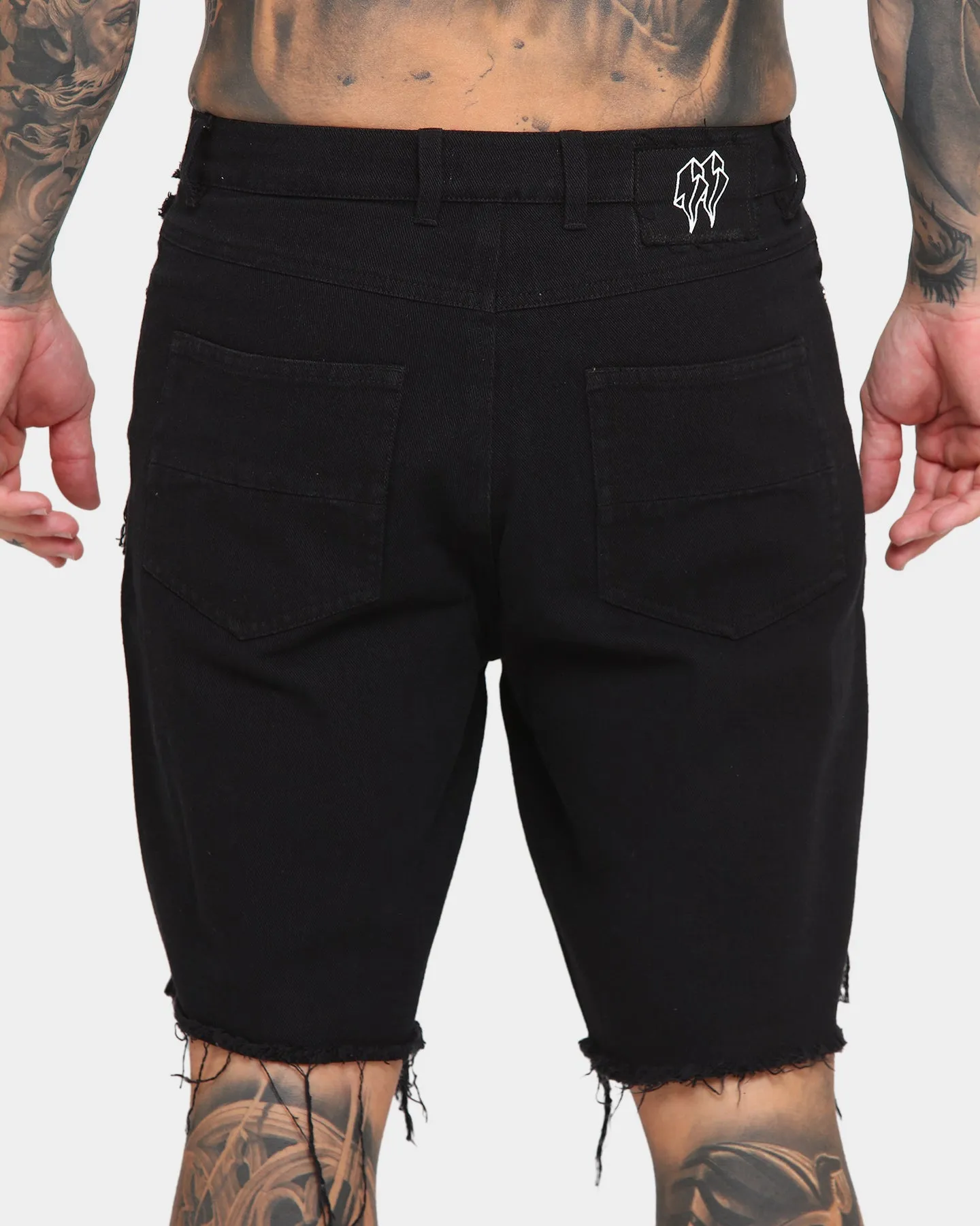 EN ES Apollo Raw Denim Shorts Washed Black