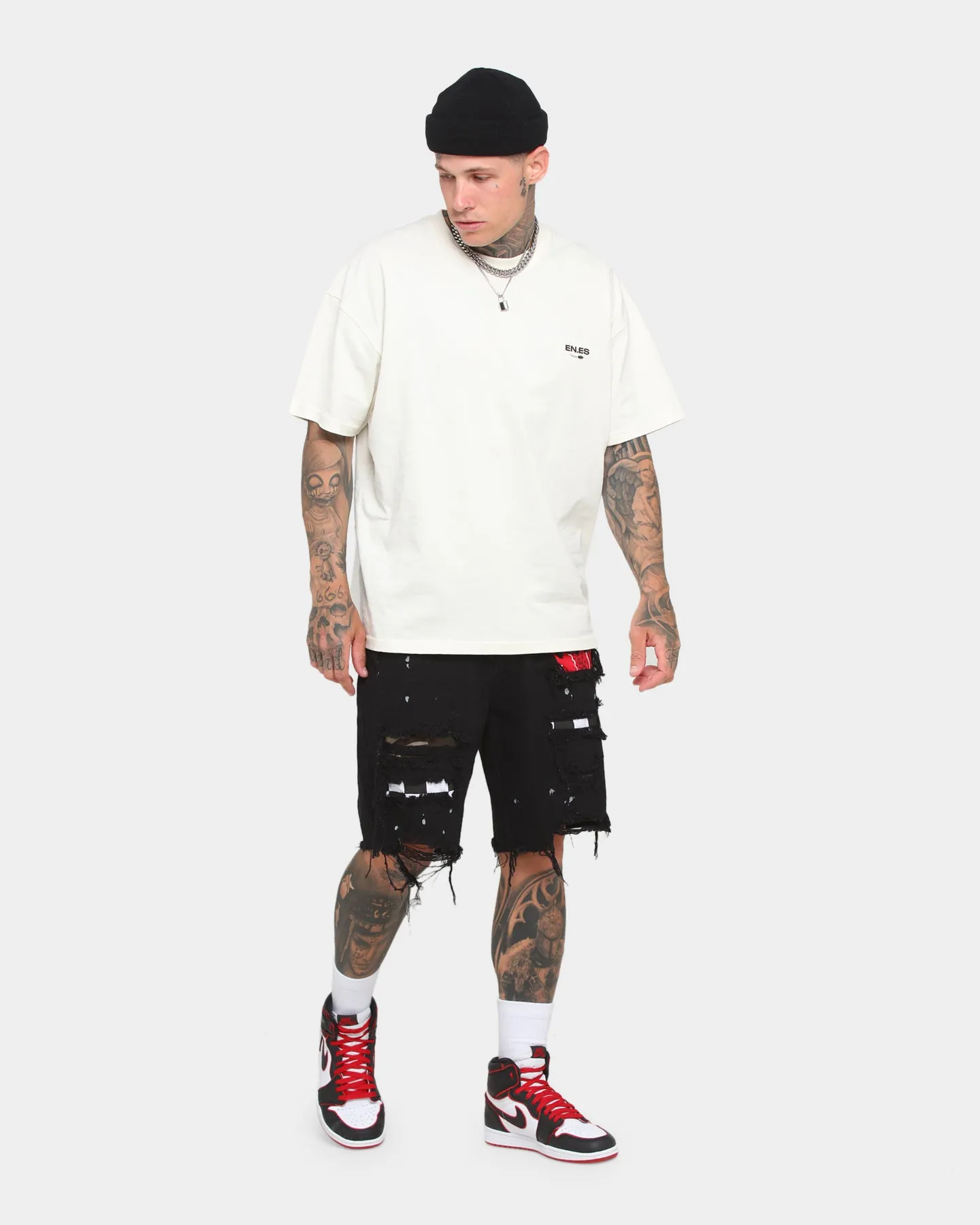 EN ES Apollo Raw Denim Shorts Washed Black